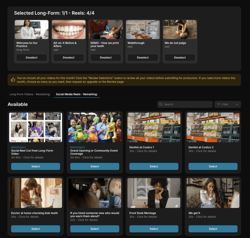 Video infrastructure planning system for multi-location dental groups
